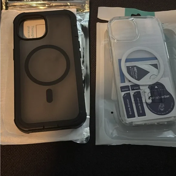 Iphone 15 Incase Black and Transparent Phone Case with Protector with 3 privacy - Picture 4 of 4